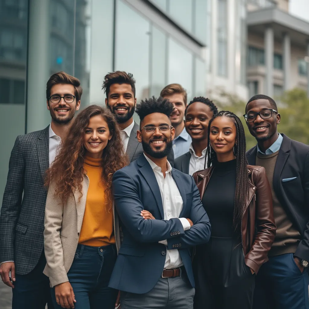 Grupo de profesionales de consultoría colaborando